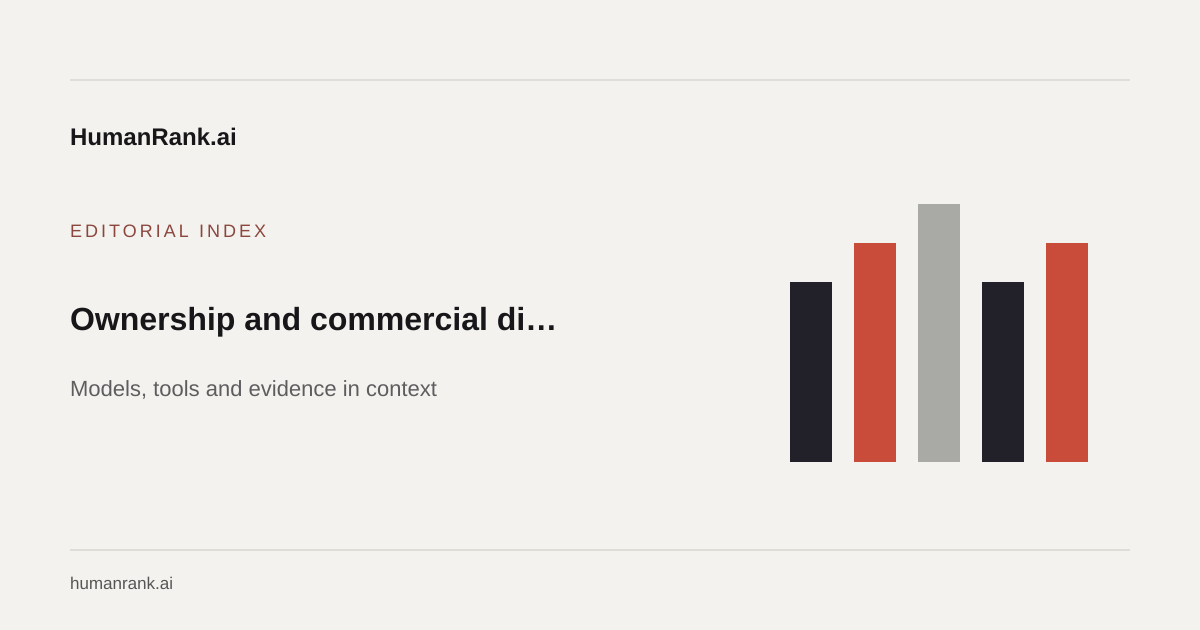 HumanRank editorial graphic for Ownership and commercial disclosure